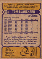 1979 Topps Cream Colored Back Tom Blanchard #219