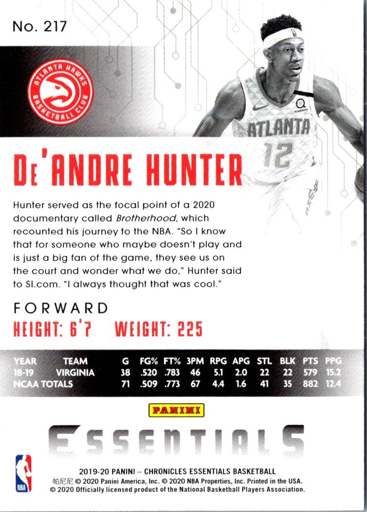 2019 Panini De'Andre Hunter