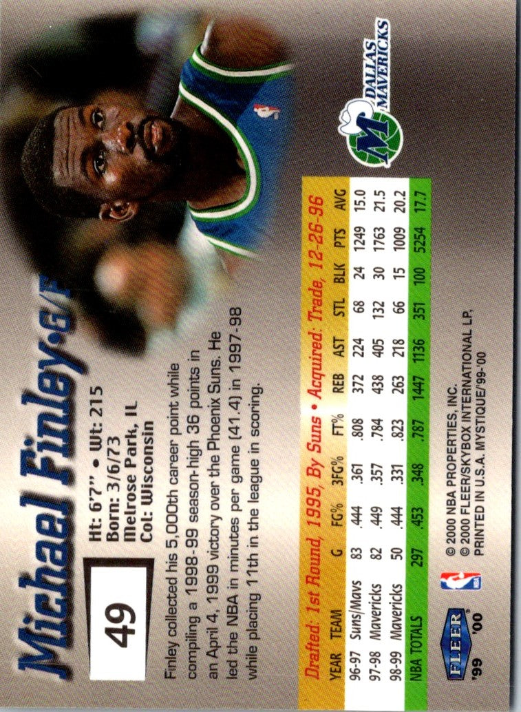 1999 Fleer Mystique Michael Finley