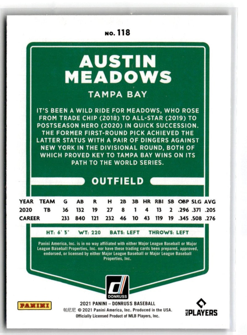 2021 Donruss Holo Blue Austin Meadows