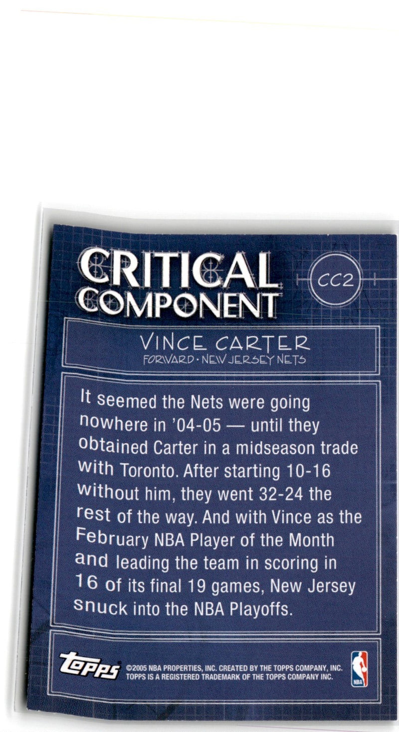 2005 Topps Critical Component Vince Carter