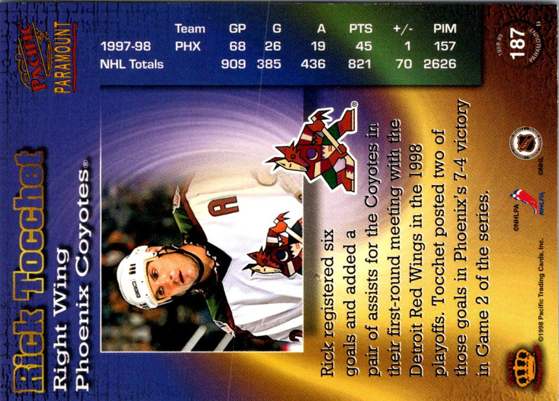 1998 Pacific Paramount Rick Tocchet