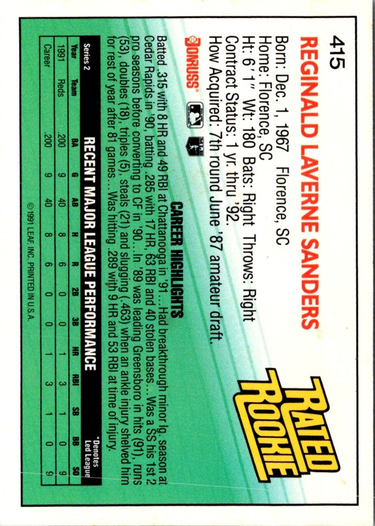 1992 Donruss Reggie Sanders