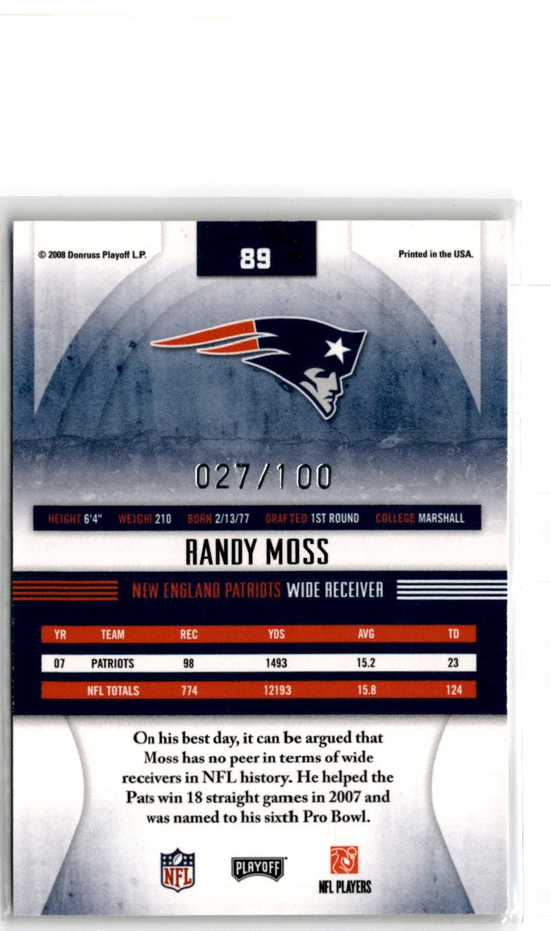 2008 Playoff Absolute Memorabilia Spectrum Silver Randy Moss