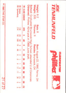 1990 Star Clearwater Phillies Joe Tenhunfeld