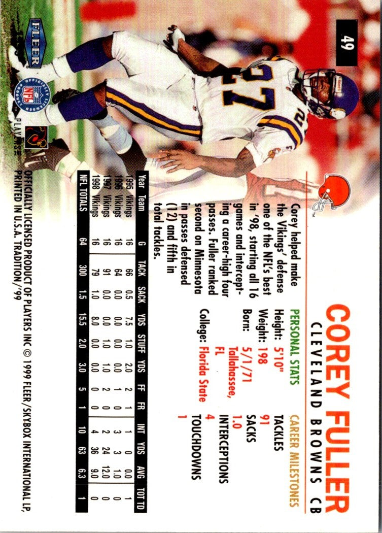 1999 Fleer Tradition Corey Fuller