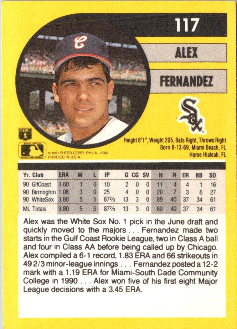 1991 Fleer Alex Fernandez