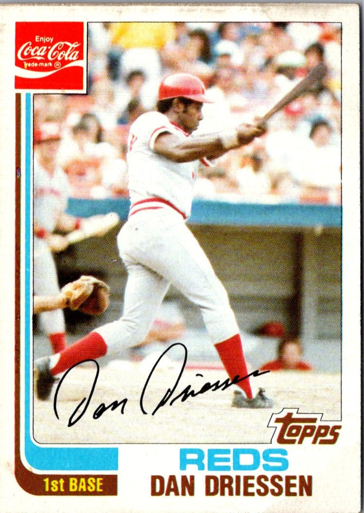 1982 Topps Coca-Cola Cincinnati Reds Dan Driessen