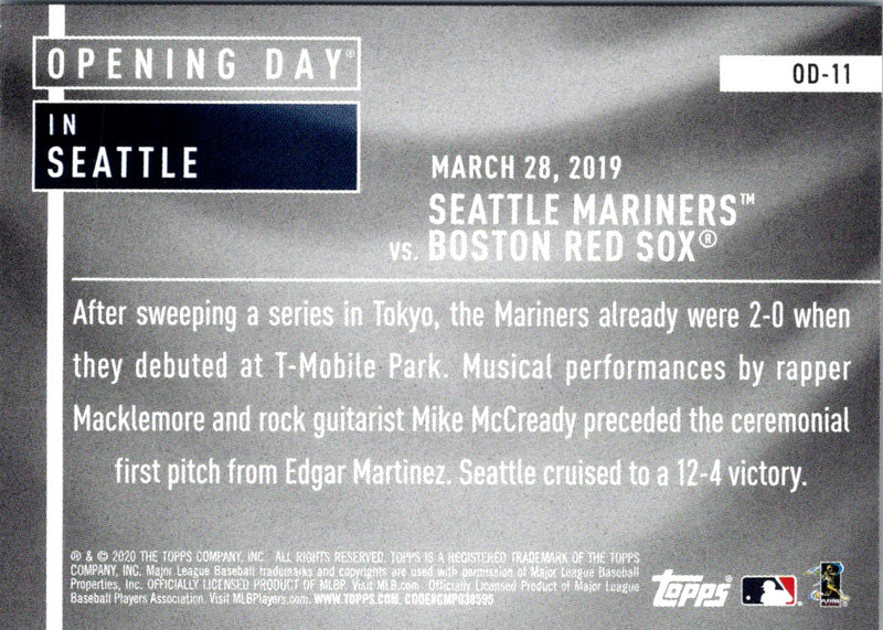 2020 Topps Opening Day Seattle Mariners