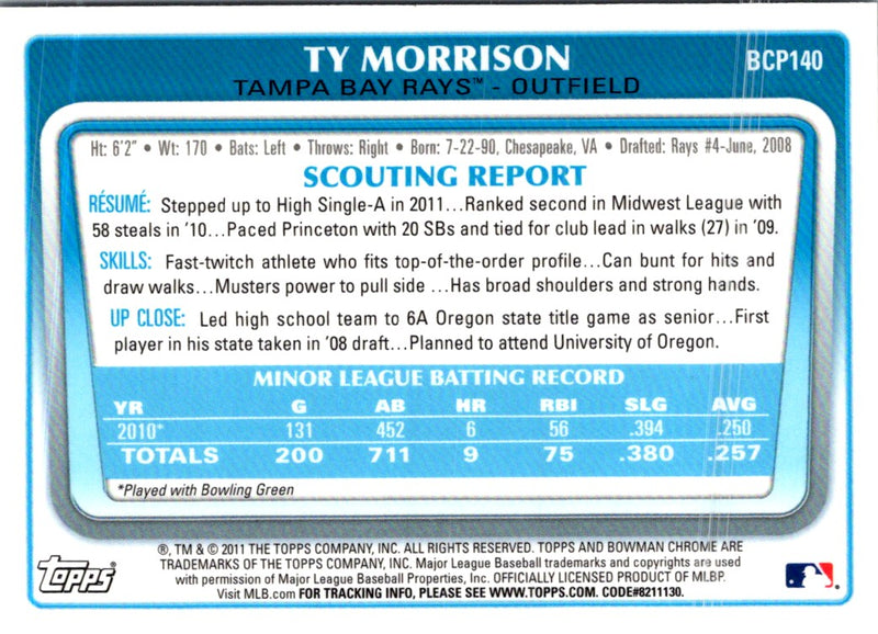 2011 Bowman Chrome Prospects Ty Morrison