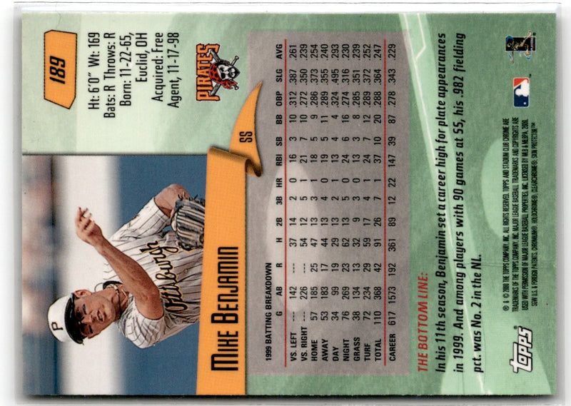 2000 Stadium Club Chrome Mike Benjamin