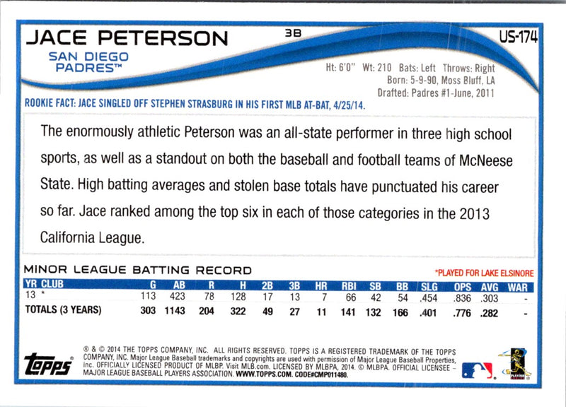 2014 Topps Update Jace Peterson