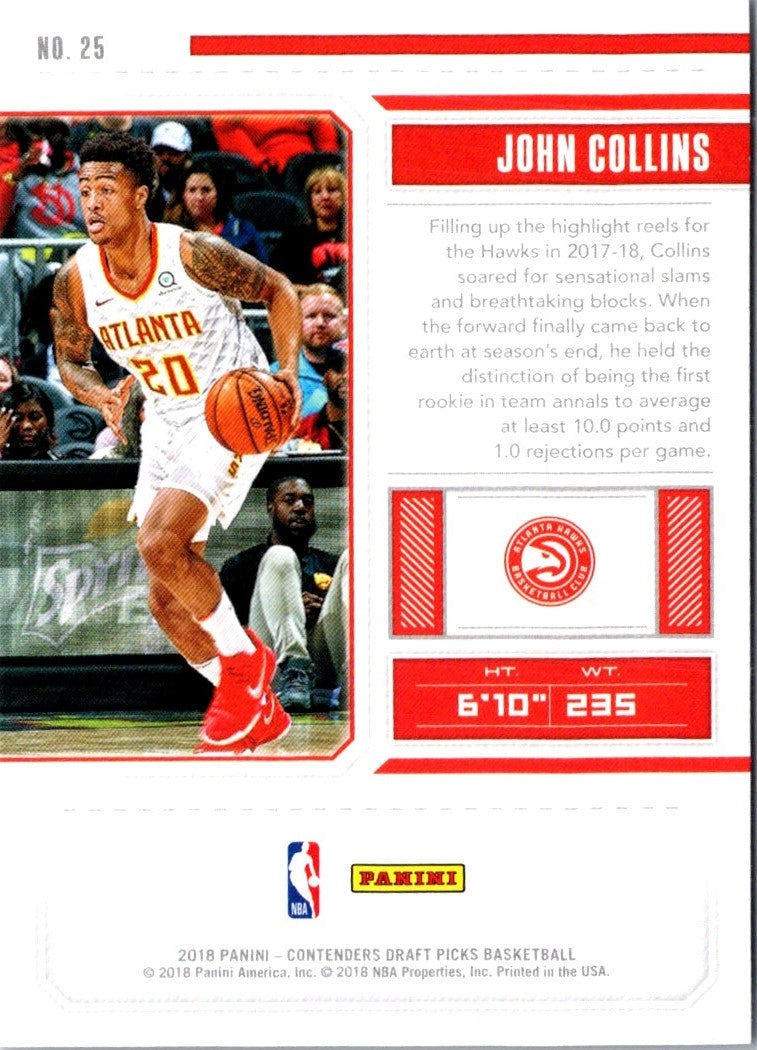 2018 Panini Contenders Draft Picks John Collins