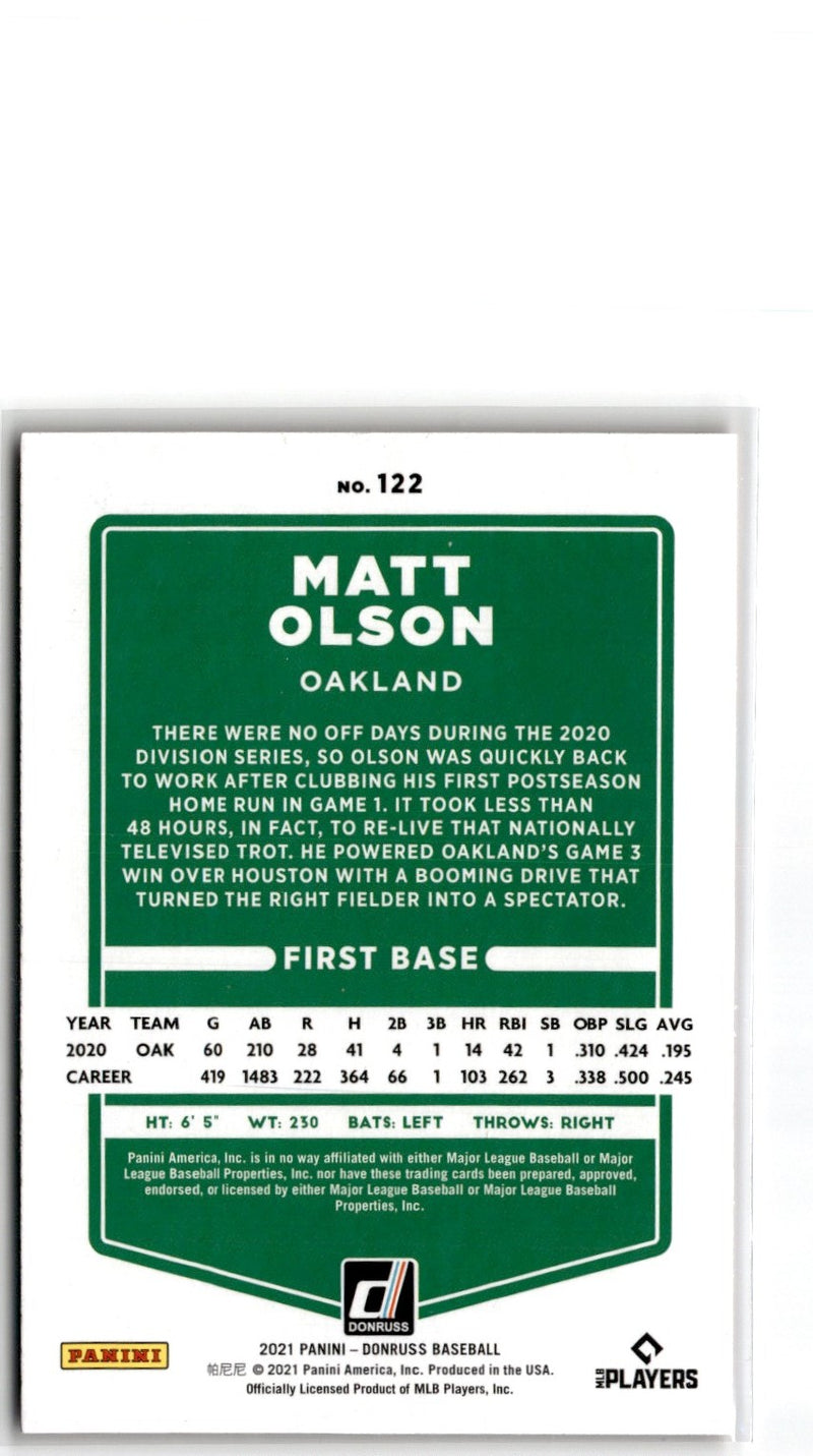 2021 Donruss Holo Red Matt Olson