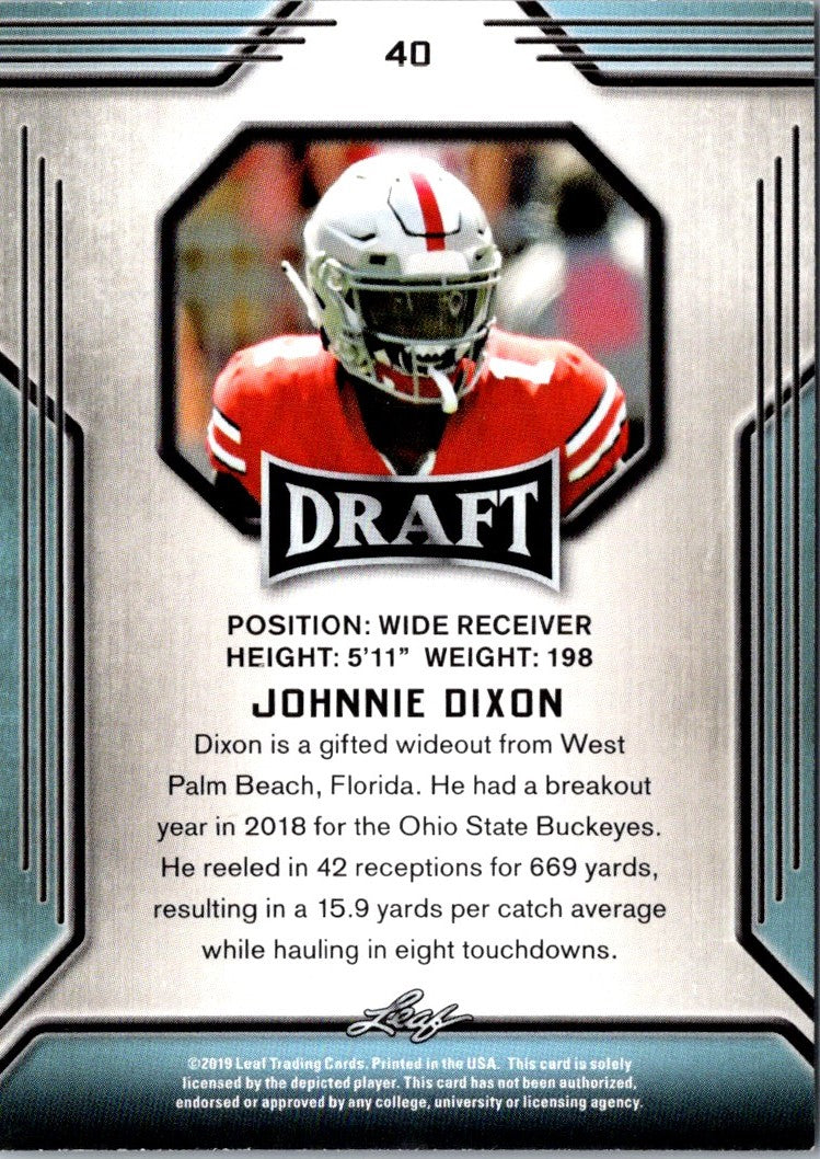 2019 Leaf Draft Gold Johnnie Dixon