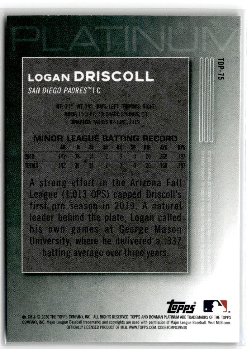 2020 Bowman Platinum Top Logan Driscoll