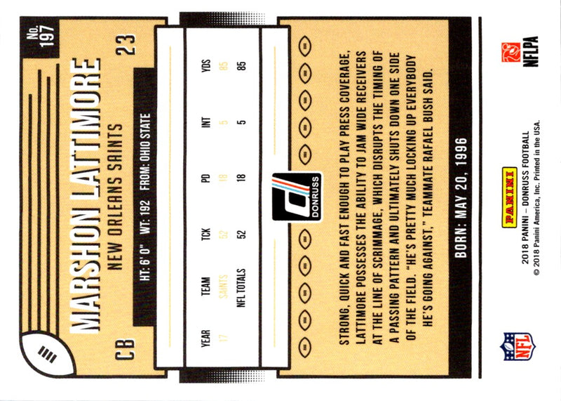 2018 Donruss Marshon Lattimore