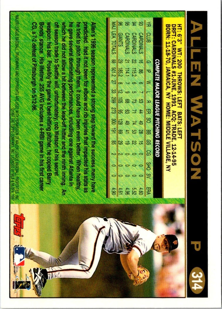 1997 Topps Allen Watson