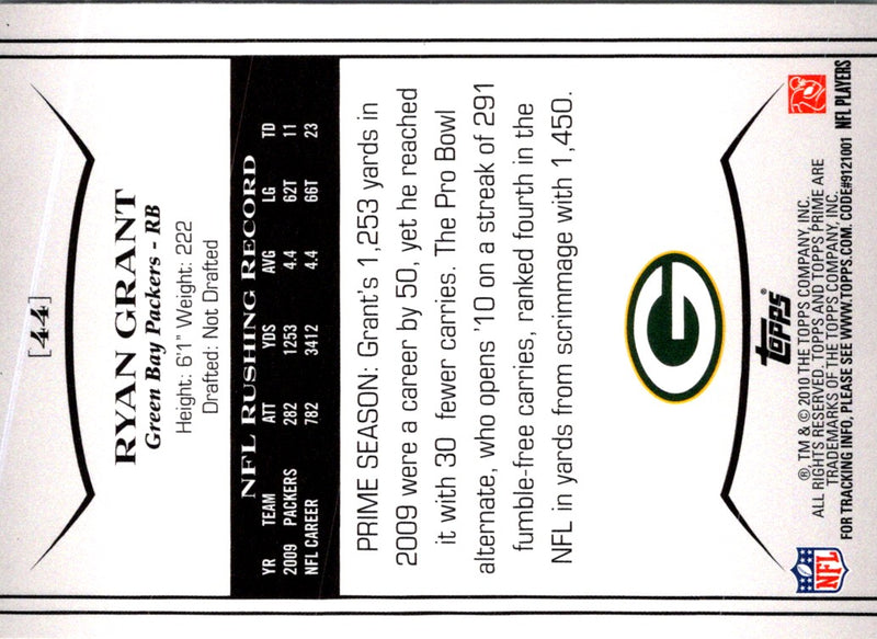 2010 Topps Prime Ryan Grant