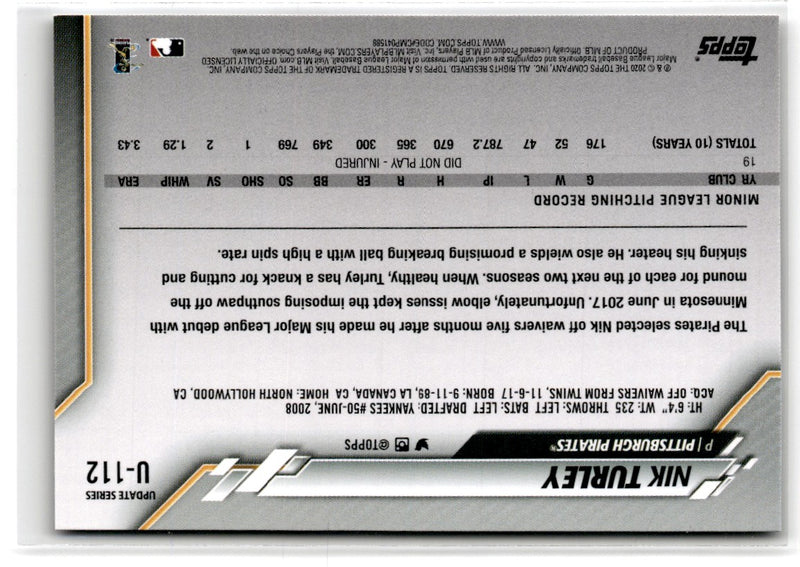 2020 Topps Update Nik Turley