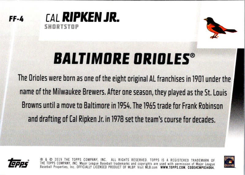 2019 Topps Franchise Feats Cal Ripken Jr.