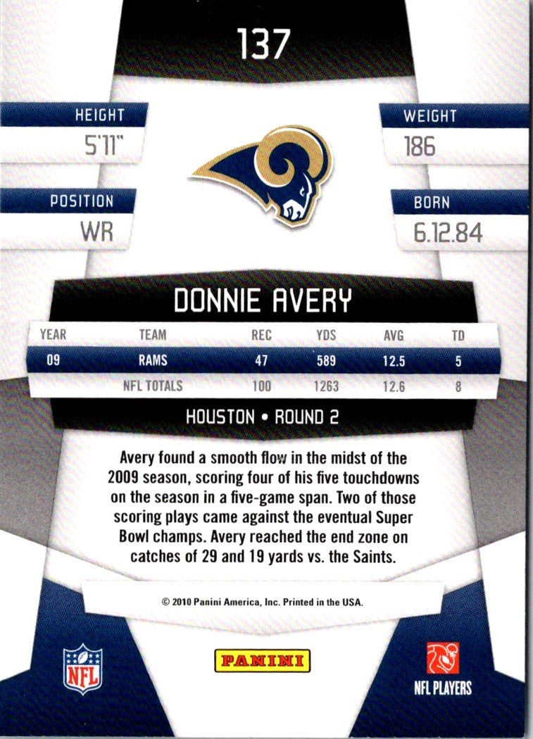 2010 Panini Donnie Avery