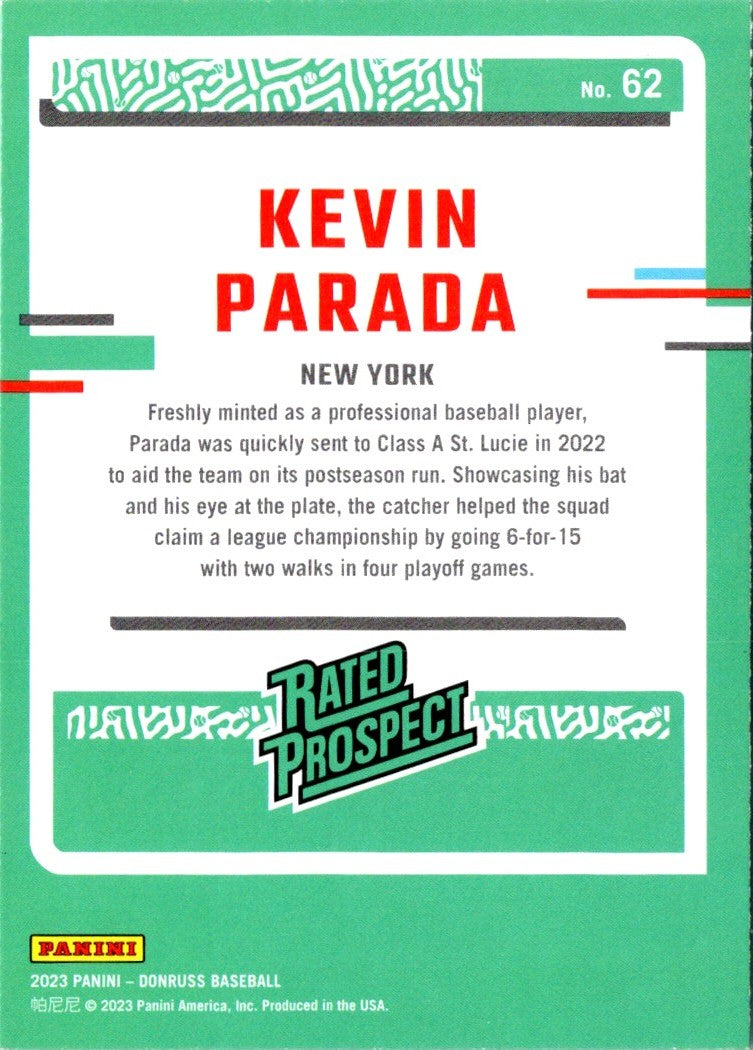 2023 Donruss Holo Blue Kevin Parada