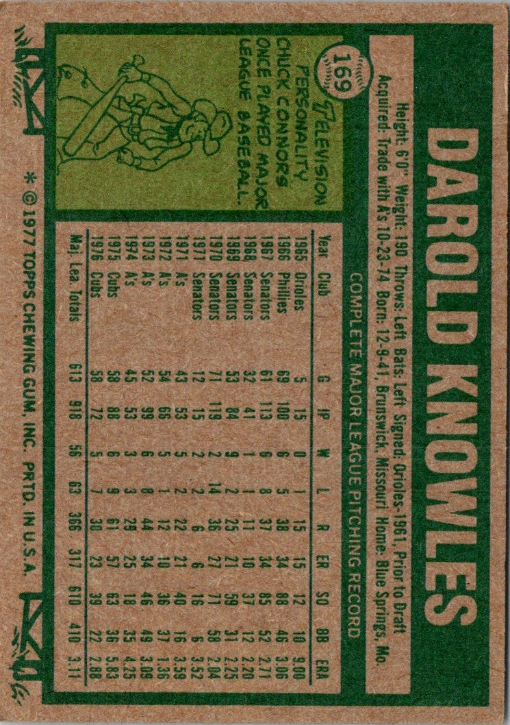 1977 Topps Darold Knowles