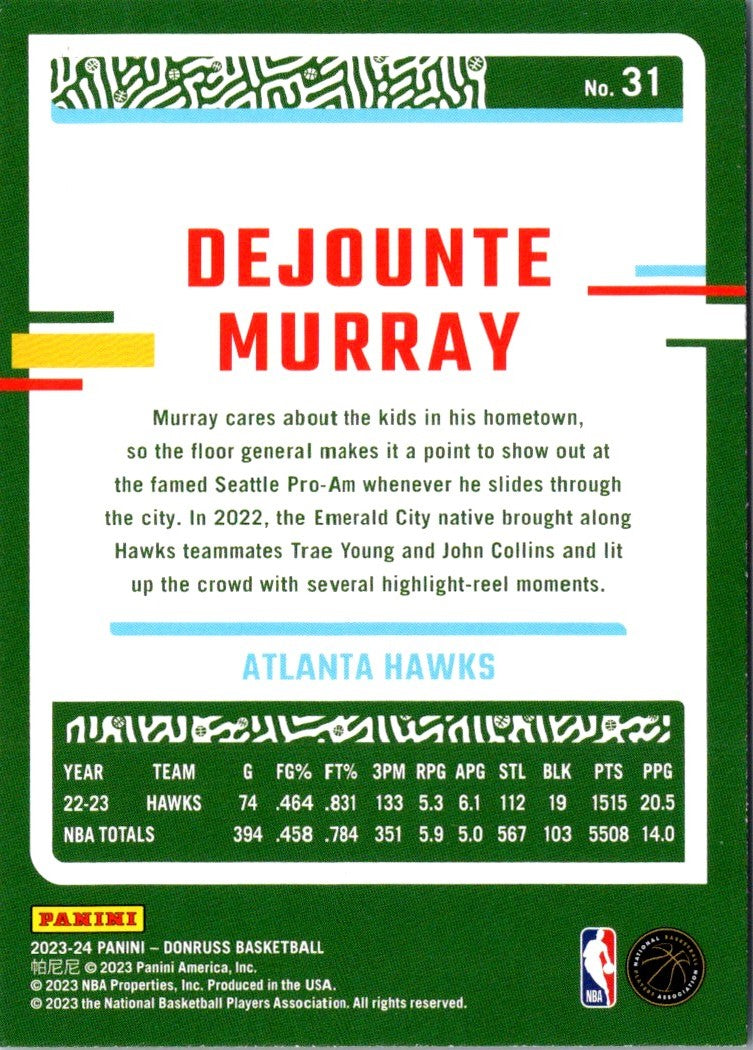 2023 Donruss Red Dejounte Murray