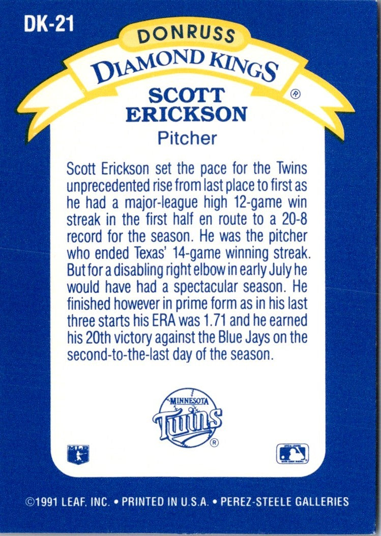 1992 Donruss Diamond Kings Scott Erickson