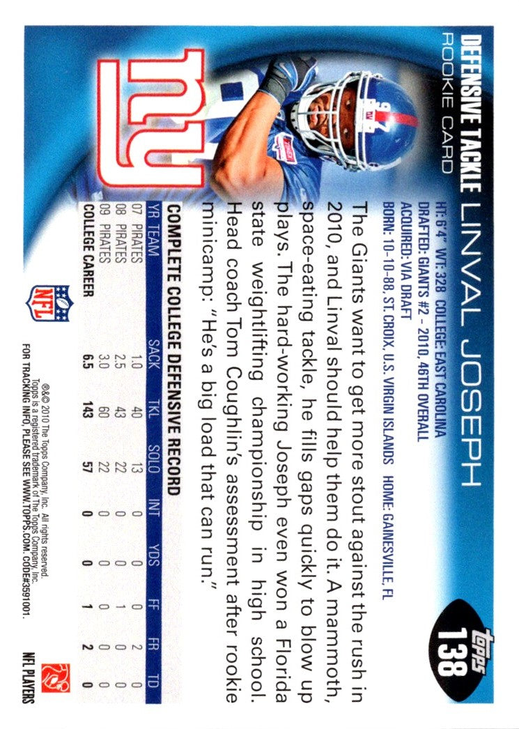 2010 Topps Linval Joseph