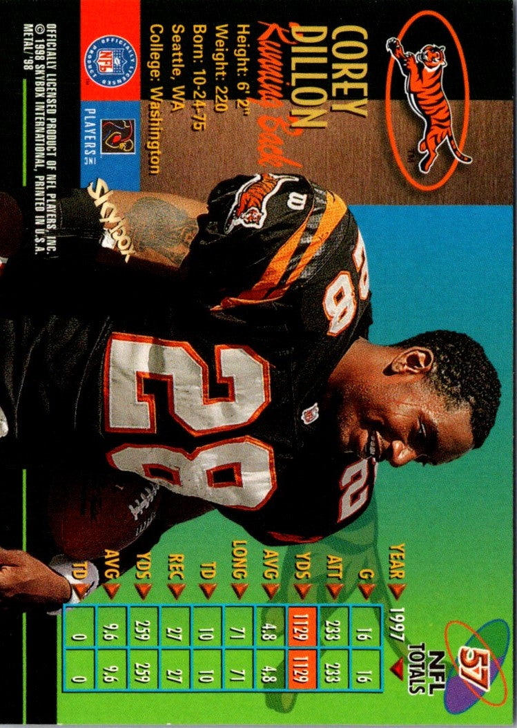 1998 Metal Universe Corey Dillon