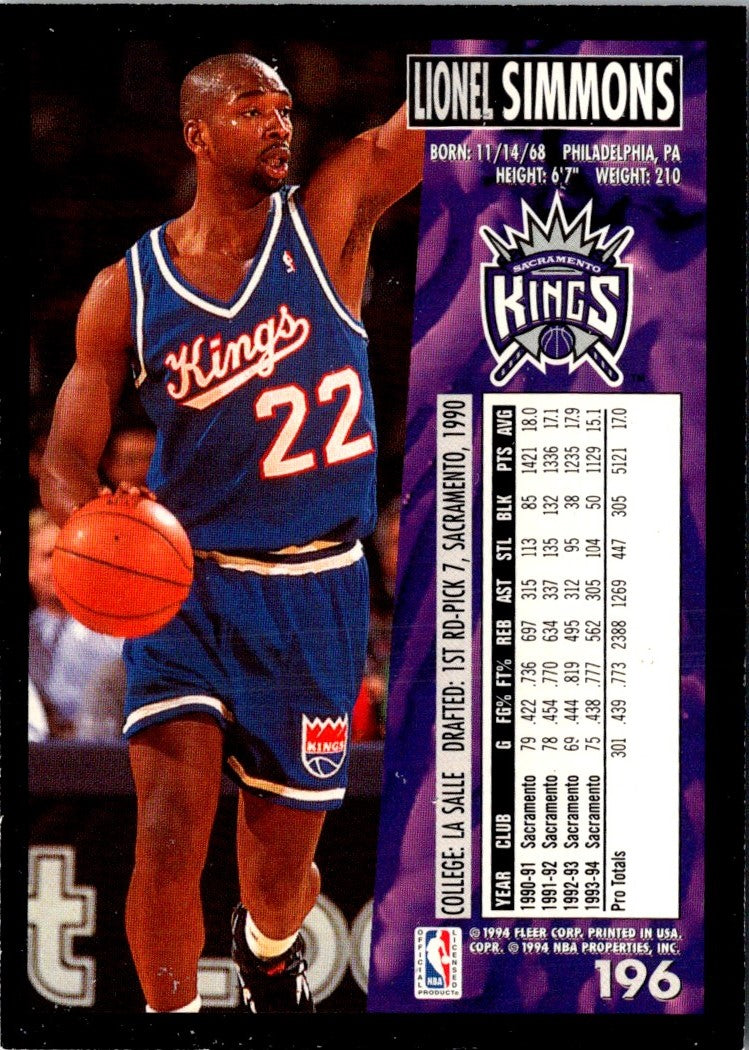 1994 Fleer Lionel Simmons