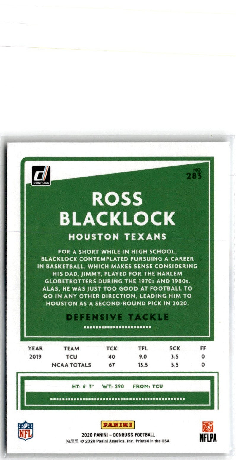 2020 Donruss Press Proofs Blue Ross Blacklock