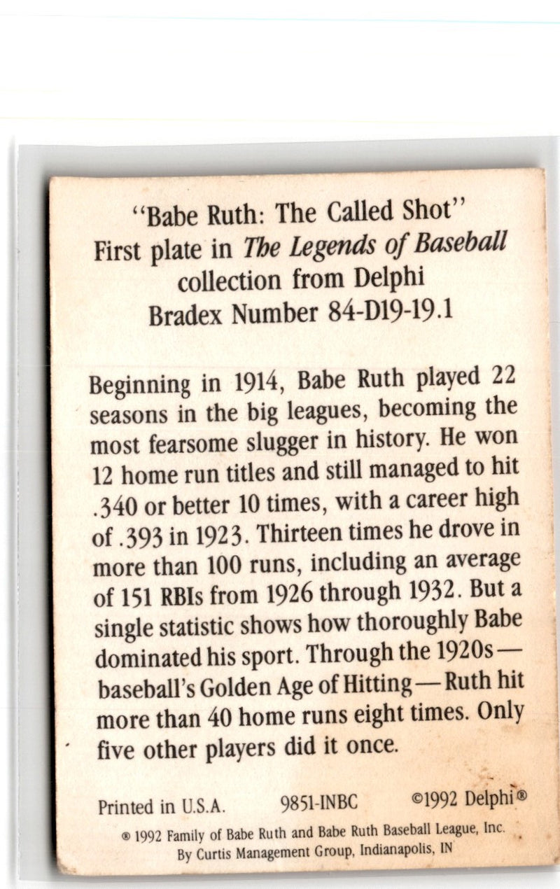 1992 Whitehall Legends to Life Babe Ruth