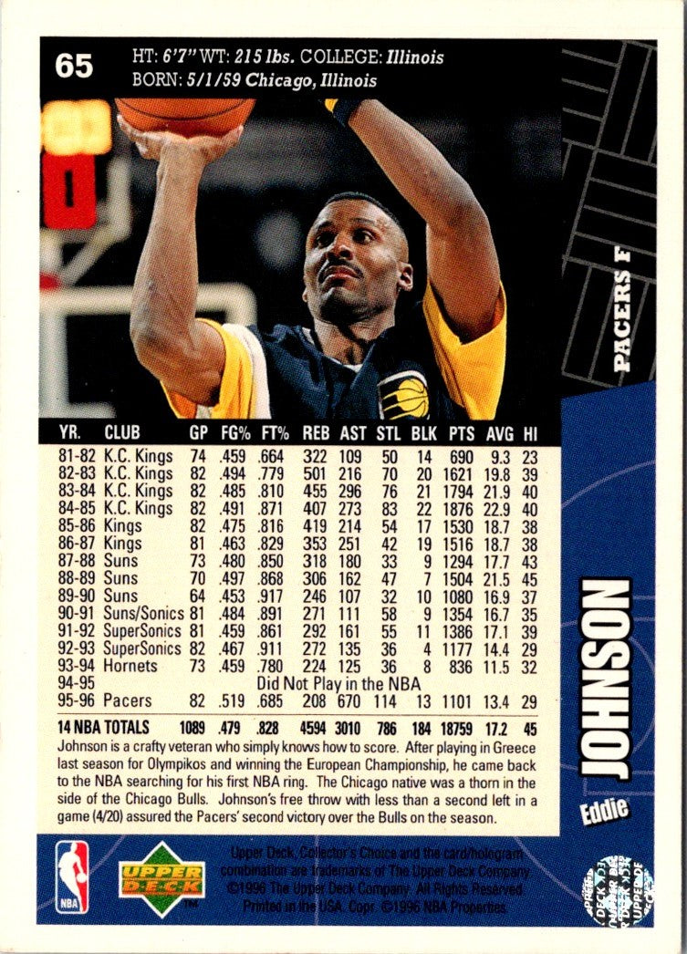 1996 Collector's Choice Eddie Johnson