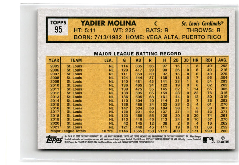 2022 Topps Yadier Molina