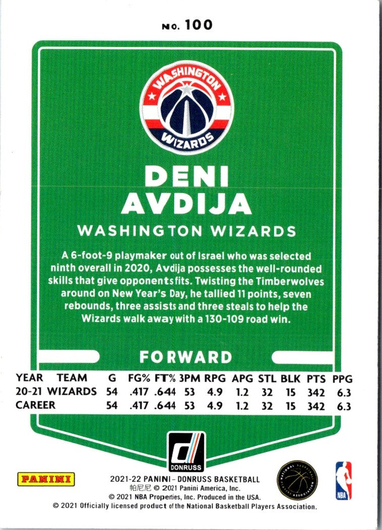 2021 Donruss Holo Red and Gold Laser Deni Avdija