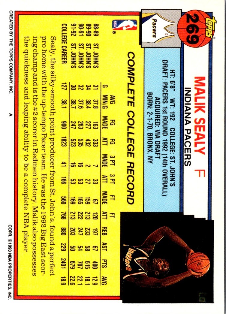 1992 Topps Malik Sealy