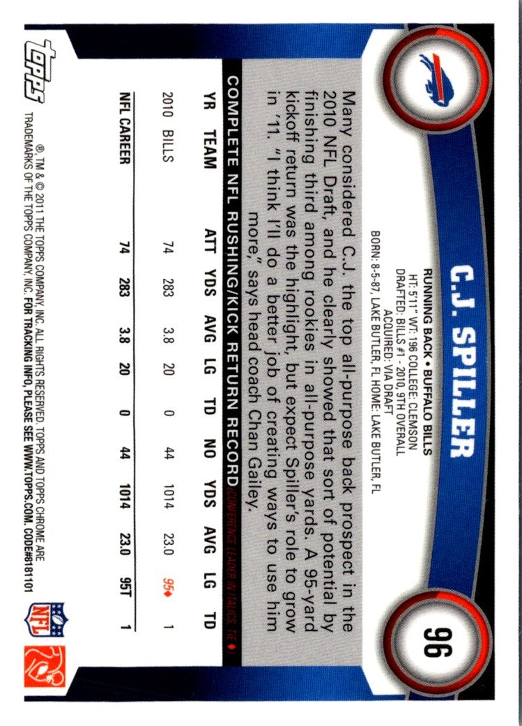 2011 Topps Chrome C.J. Spiller