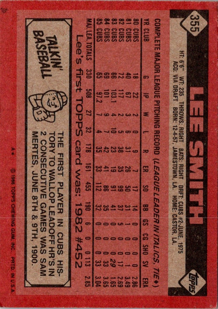 1986 Topps Lee Smith