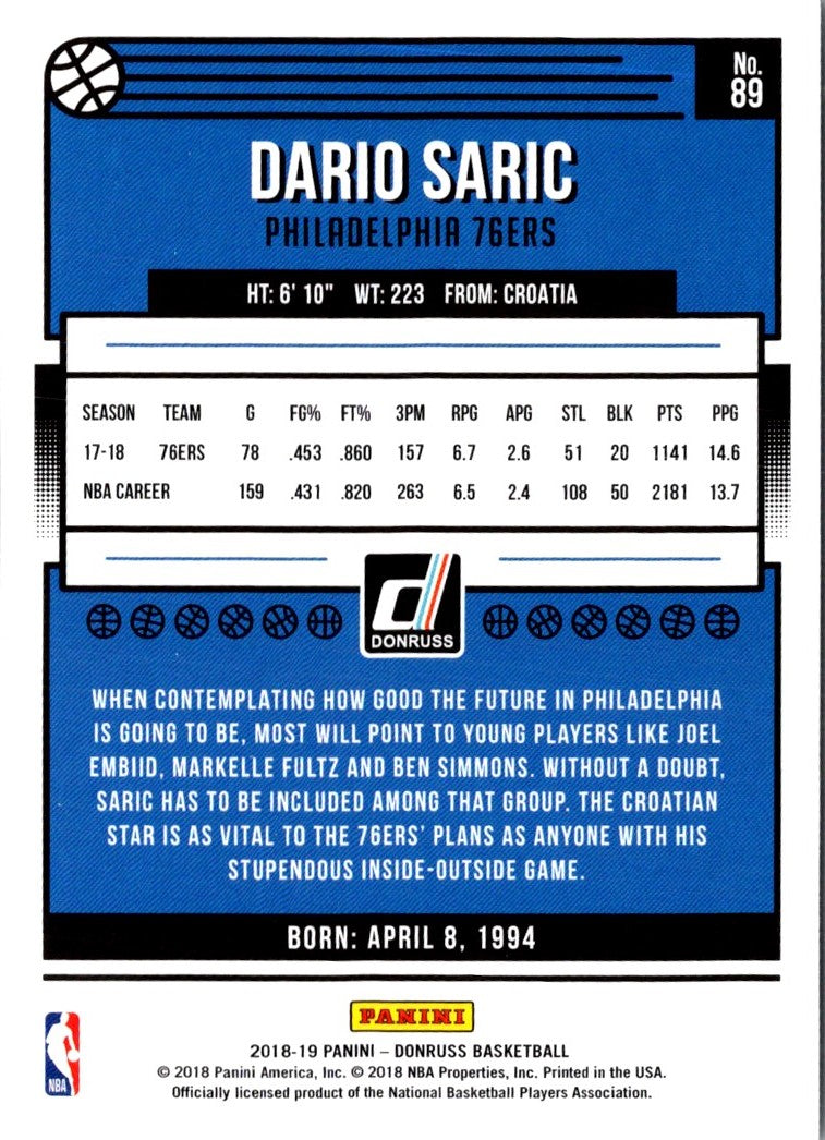 2018 Donruss Dario Saric