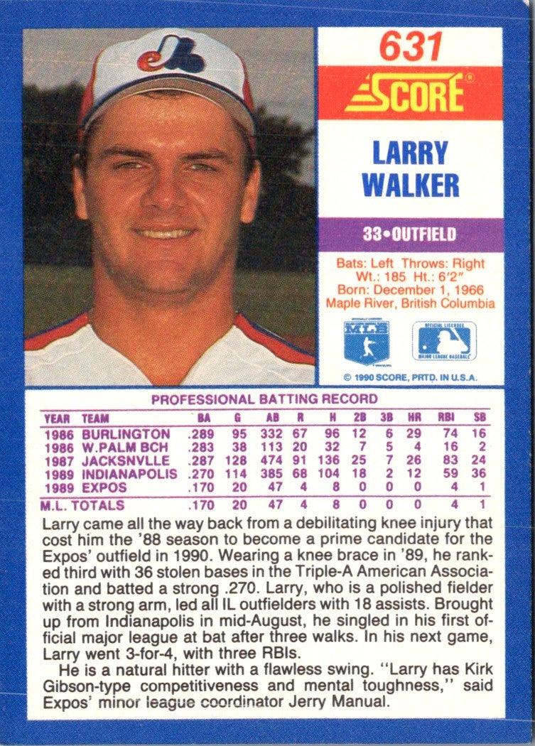 1990 Score Larry Walker