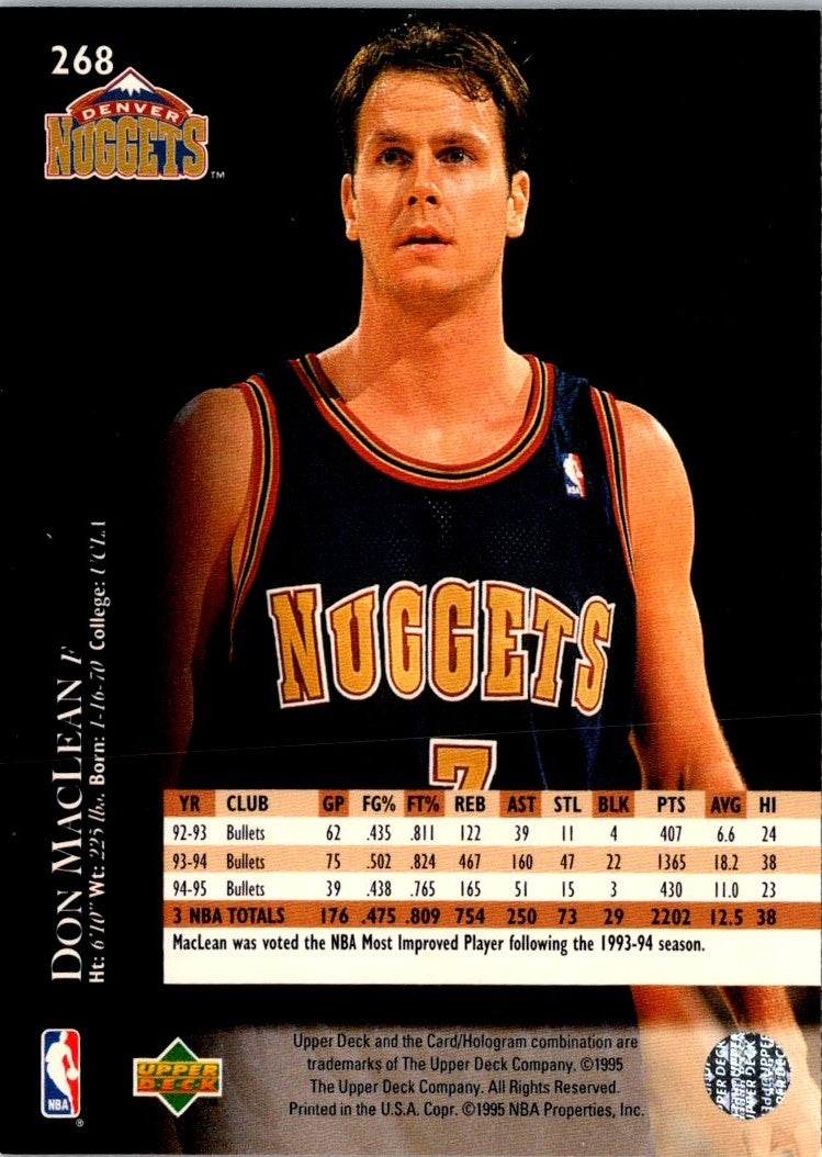 1995 Upper Deck Electric Court Gold Don MacLean