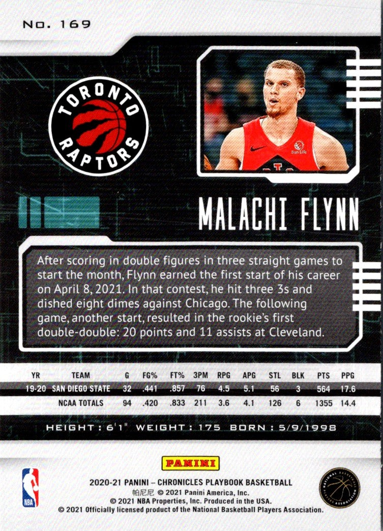 2020 Panini Chronicles Malachi Flynn