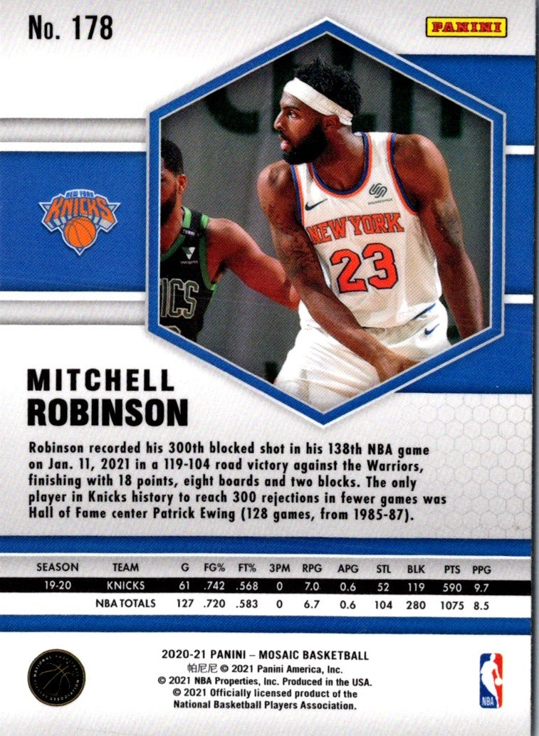 2020 Panini Mosaic Reactive Blue Mitchell Robinson