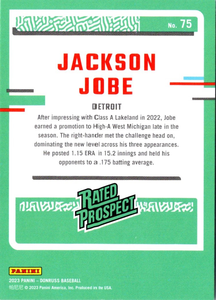 2023 Donruss Holo Blue Jackson Jobe