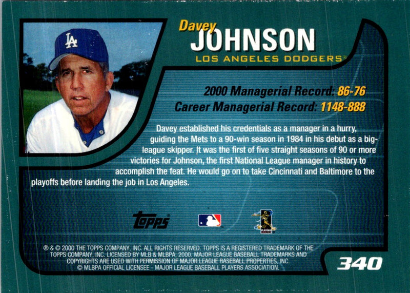 2001 Topps Davey Johnson