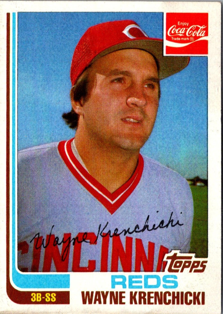 1982 Topps Coca-Cola Cincinnati Reds Wayne Krenchicki