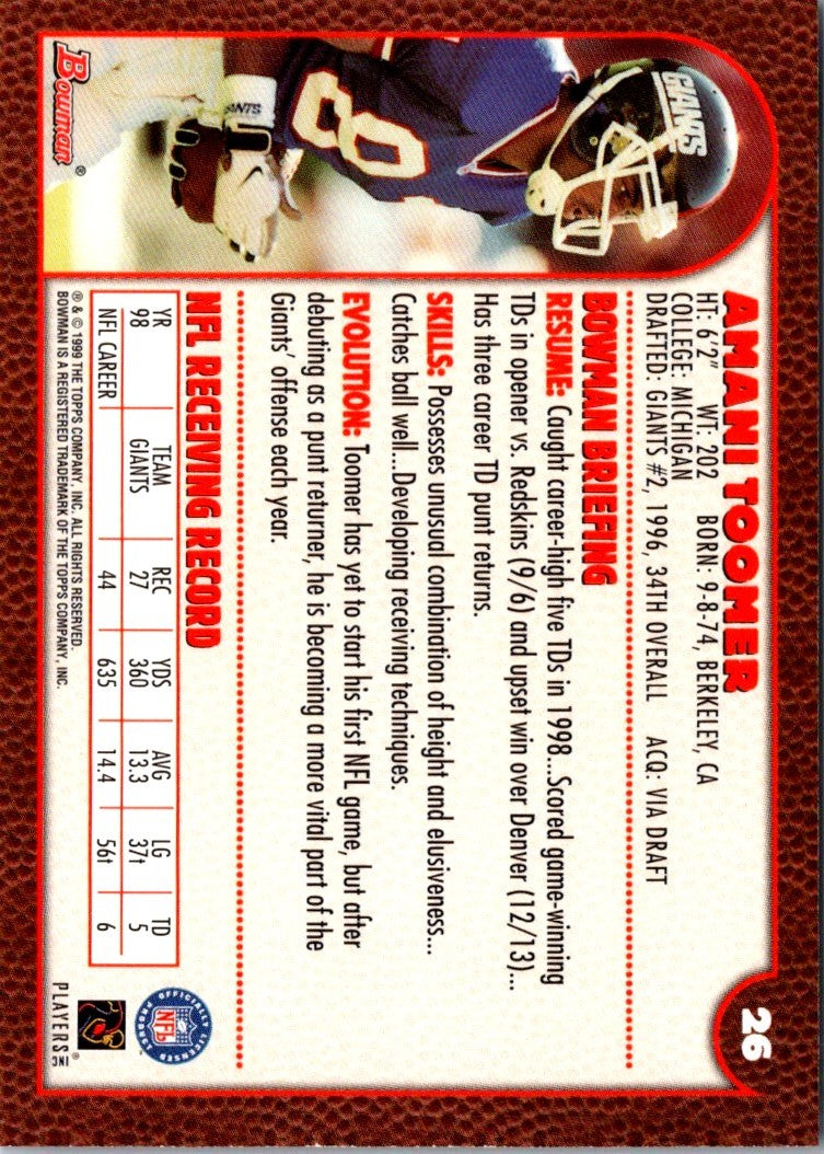 1999 Bowman Amani Toomer